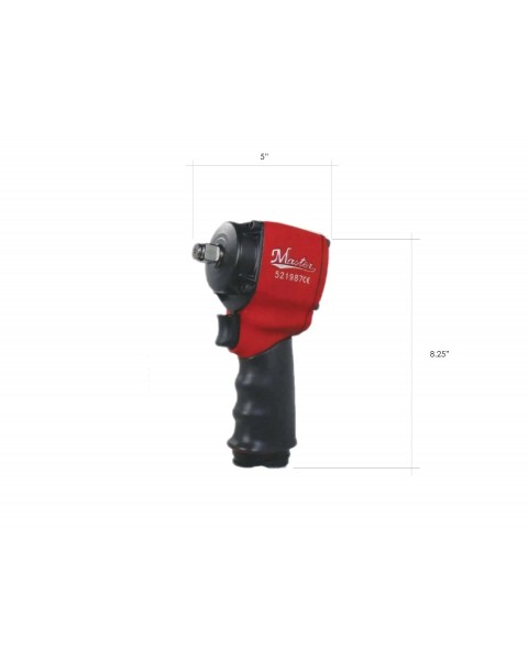 Mini Light Weight Impact Wrench, 1/2" Square Drive, Max. 550 ft-lb