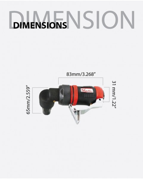 1/4"  and 1/8" Mini Right Angle Die Grinder, Low Profile Angle,  19000 Rpm