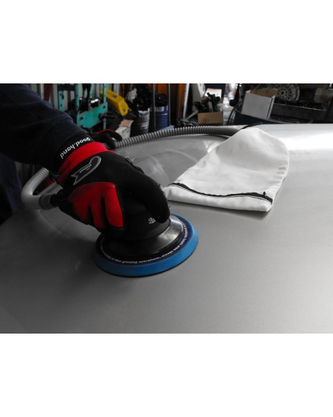 6"  Heavy Duty Dual Action Orbital Palm Air Sander With Self Dust Collect Sack, 1.2hp, 11000 Rpm